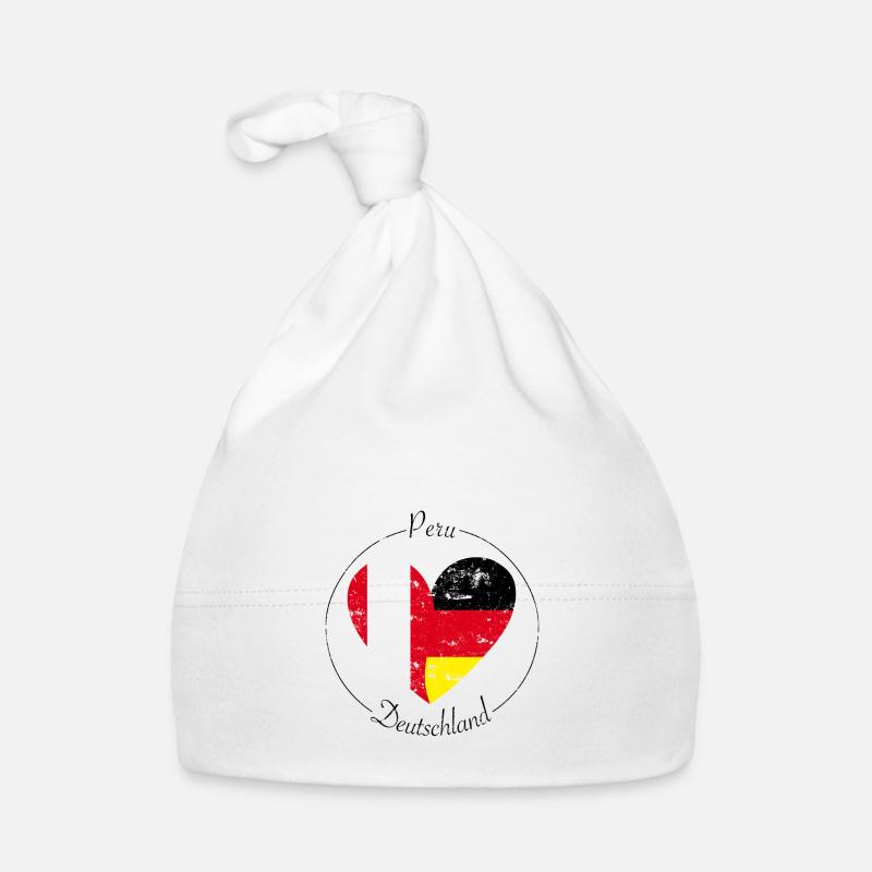 Flag heart Peru Germany Organic Baby Cap