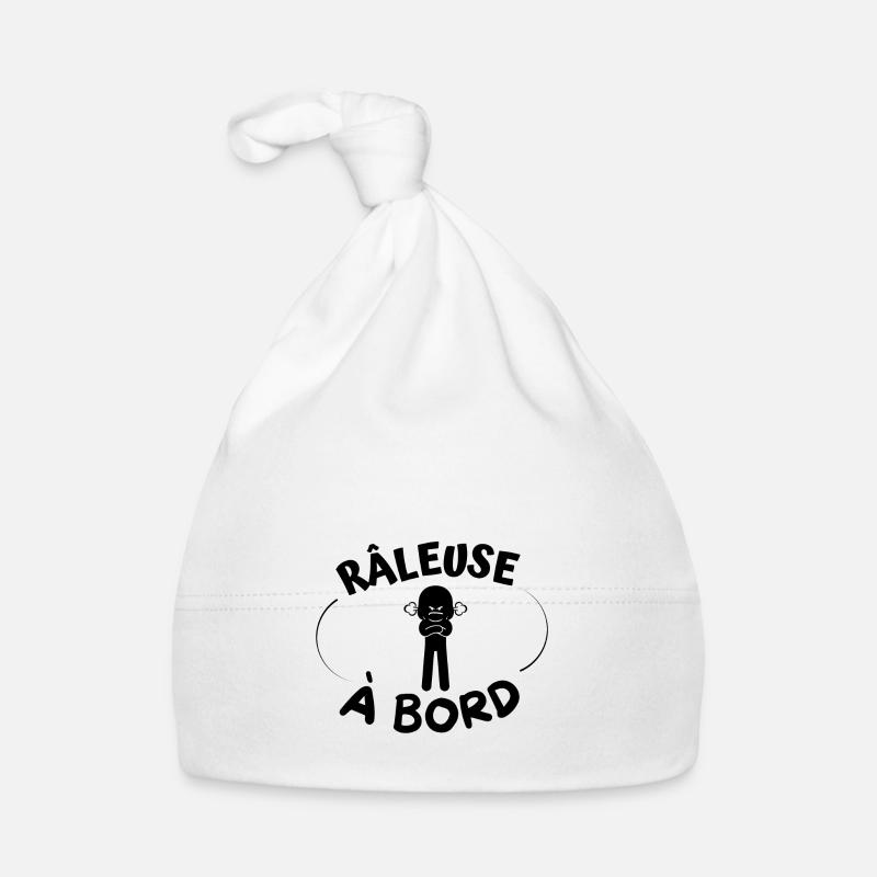 râleuse à bord - Bonnet bio Bébé - blanc