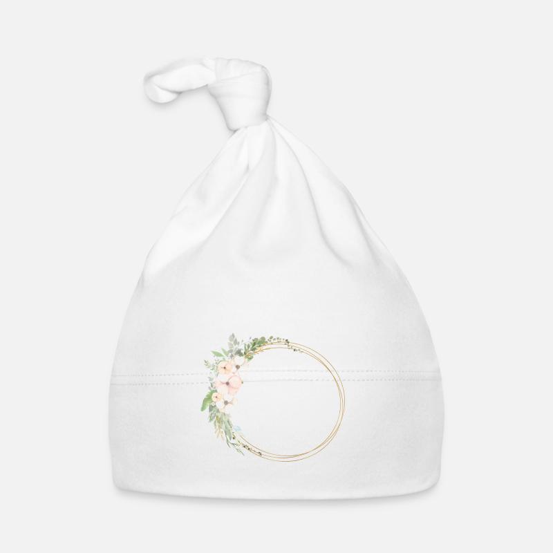 Modern Pastel flower circle customizable Organic Baby Cap
