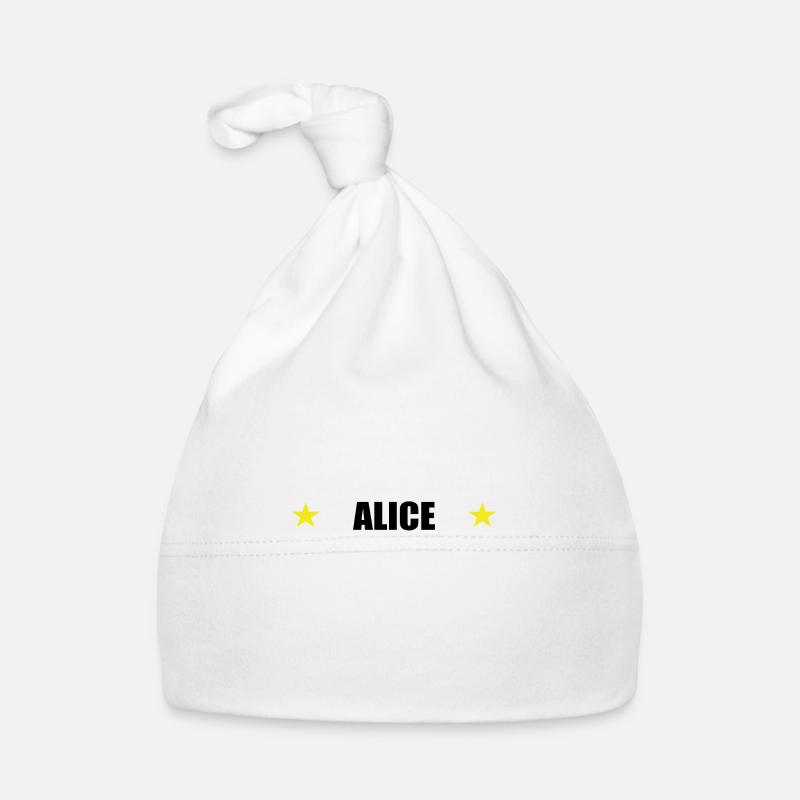 Alice Name Vorname Geburtstag Baby Bio-Mütze