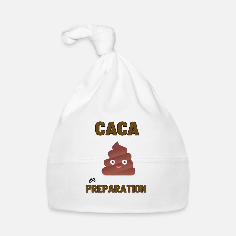 body bébé original "caca en préparation" - Bonnet bio Bébé - blanc