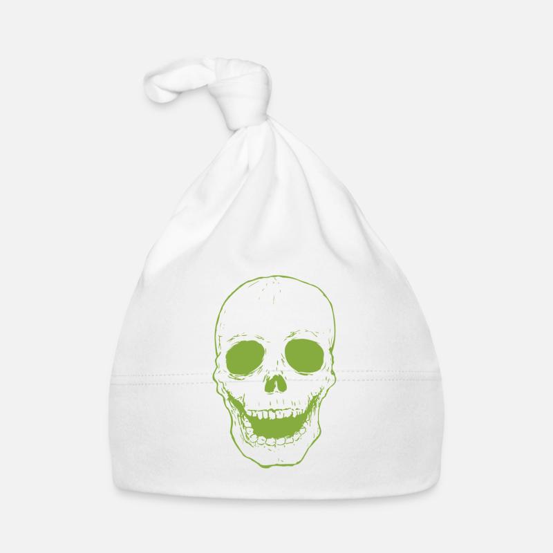 Green skull Organic Baby Cap