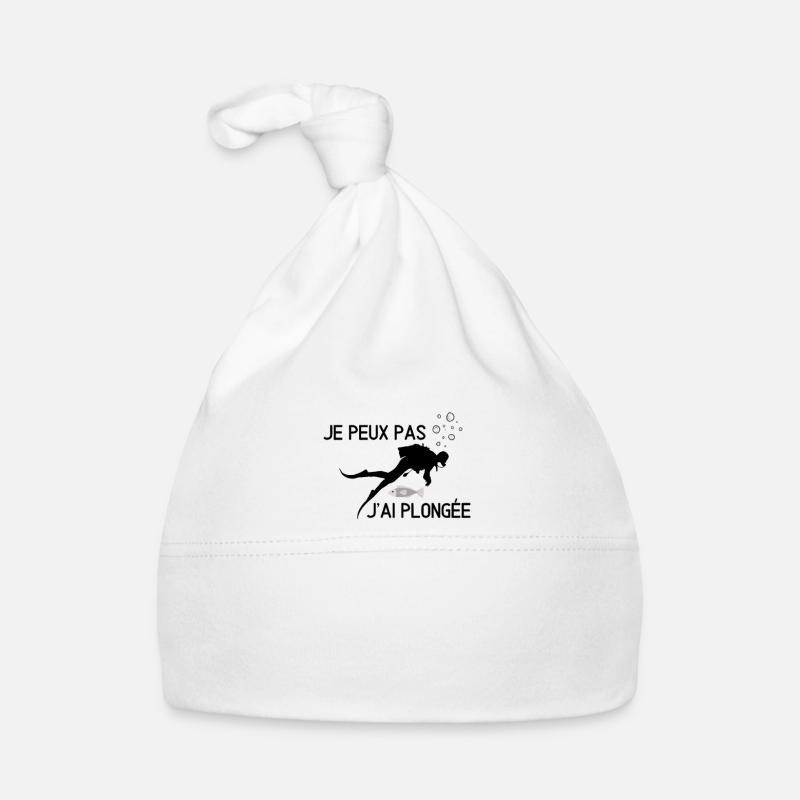 Je peux pas j'ai plongée - Bonnet bio Bébé - blanc