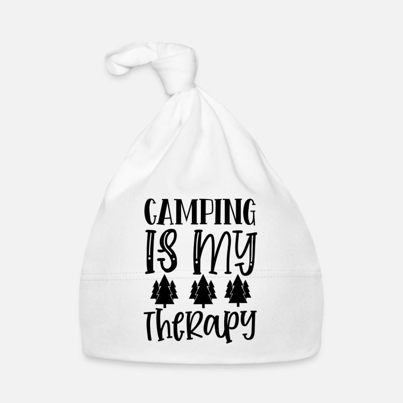 Le camping est ma thérapie - Bonnet bio Bébé - blanc