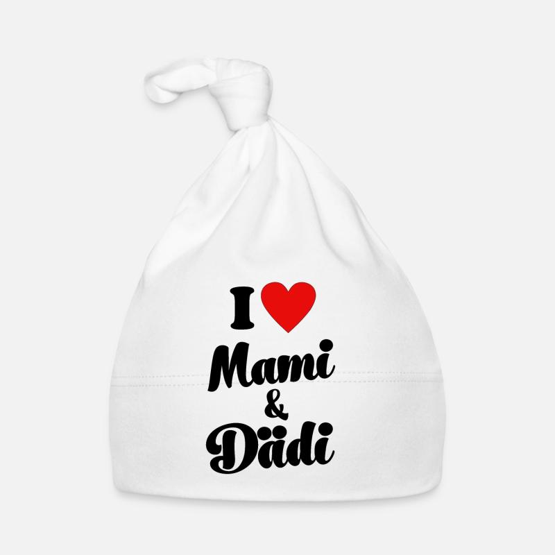 Ich liebe Mami und Dädi Schweizer Papi Geburt Baby Baby Bio-Mütze