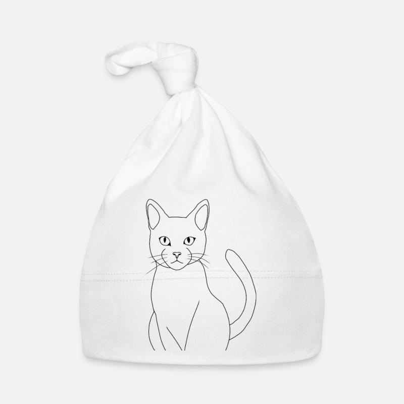 Chat minimaliste élégant  Bonnet bio Bébé