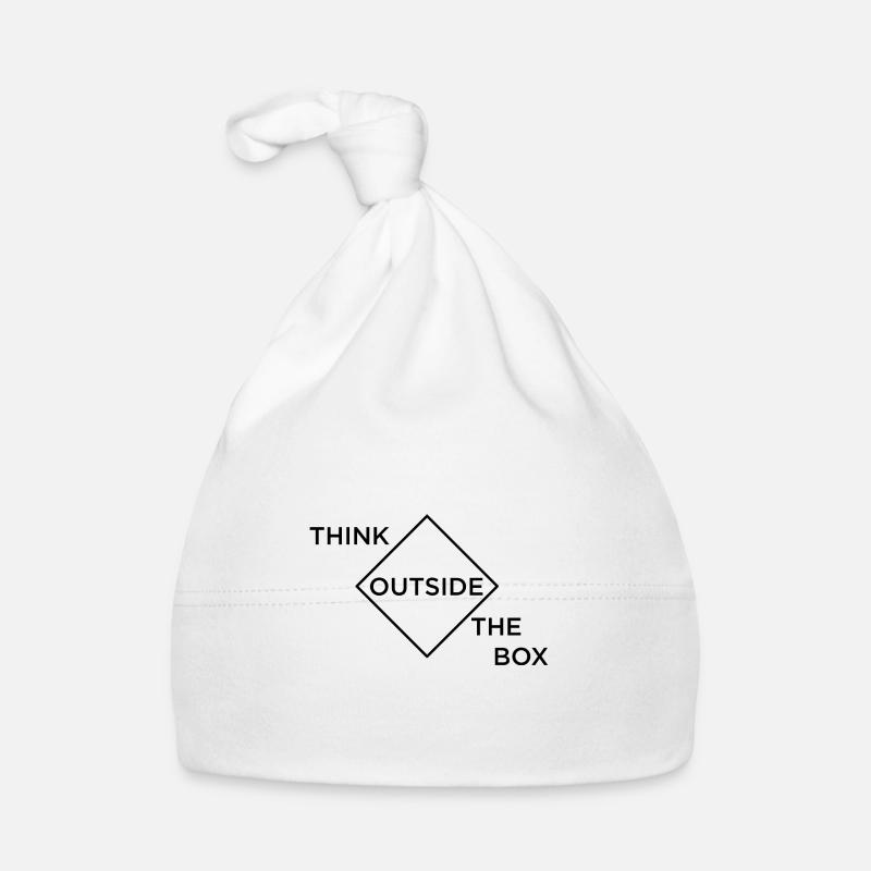 OUTSIDE THE BOX | THINKING | DIFFERENT | CHANGE - Baby Bio-Mütze - Weiß