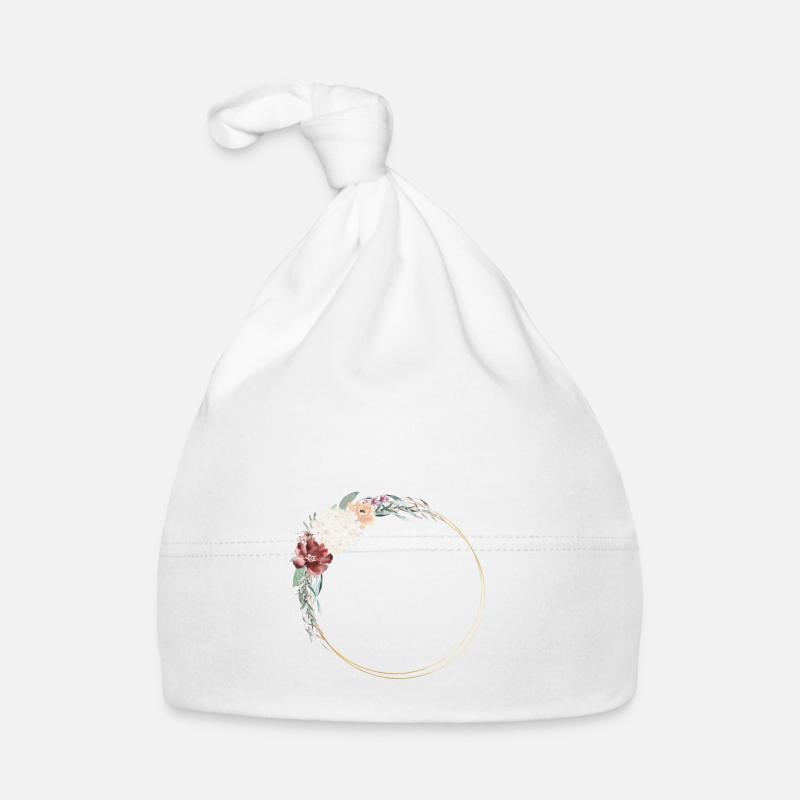Blumenkranz personalisierbar Baby Bio-Mütze