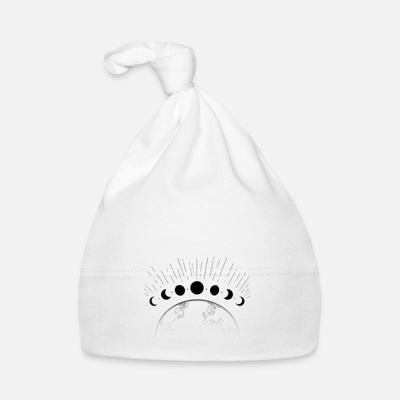 Black lunar cycle Organic Baby Cap