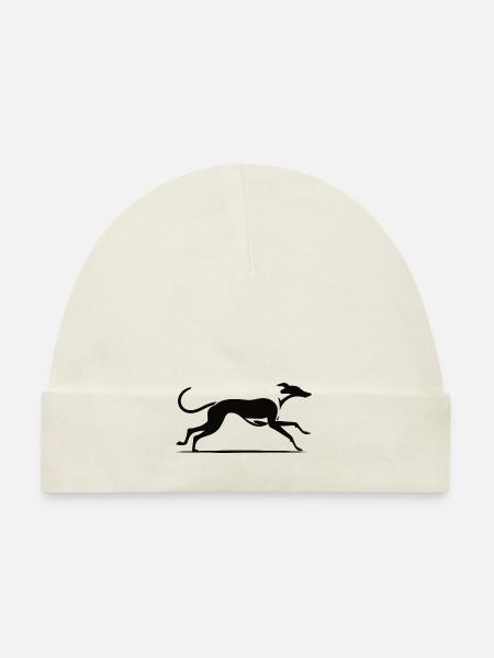 Design élégant de lévrier - Bonnet bio Bébé - blanc - Devant