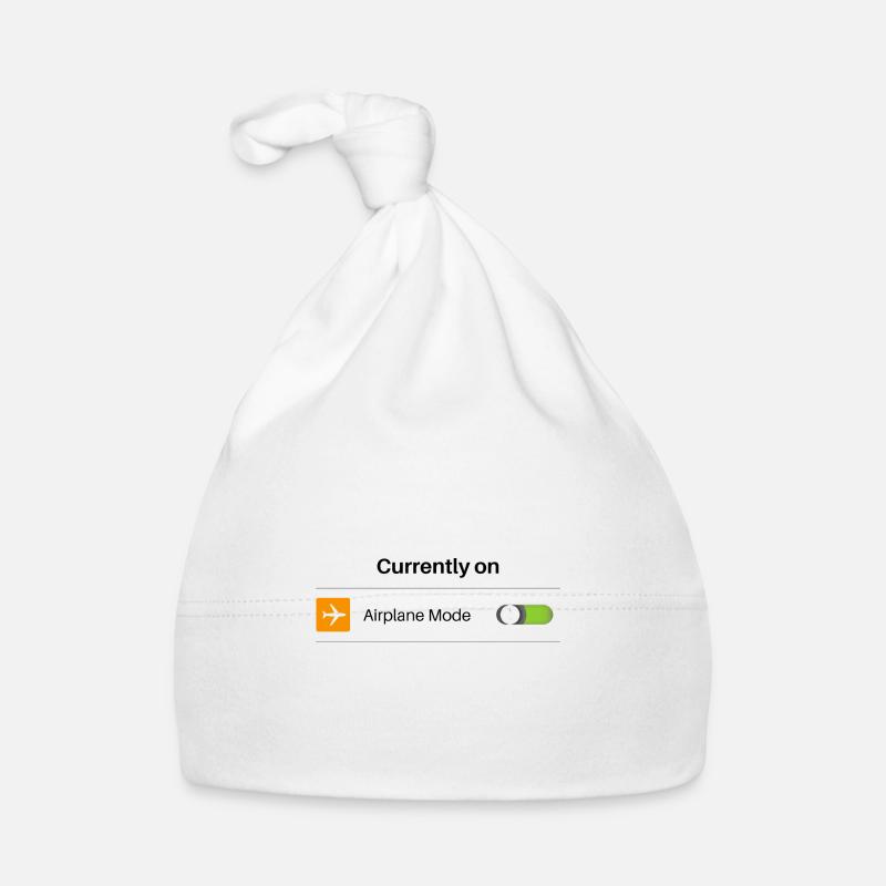 Actuellement en mode avion Drôle Introverti Hors ligne - Bonnet bio Bébé - blanc