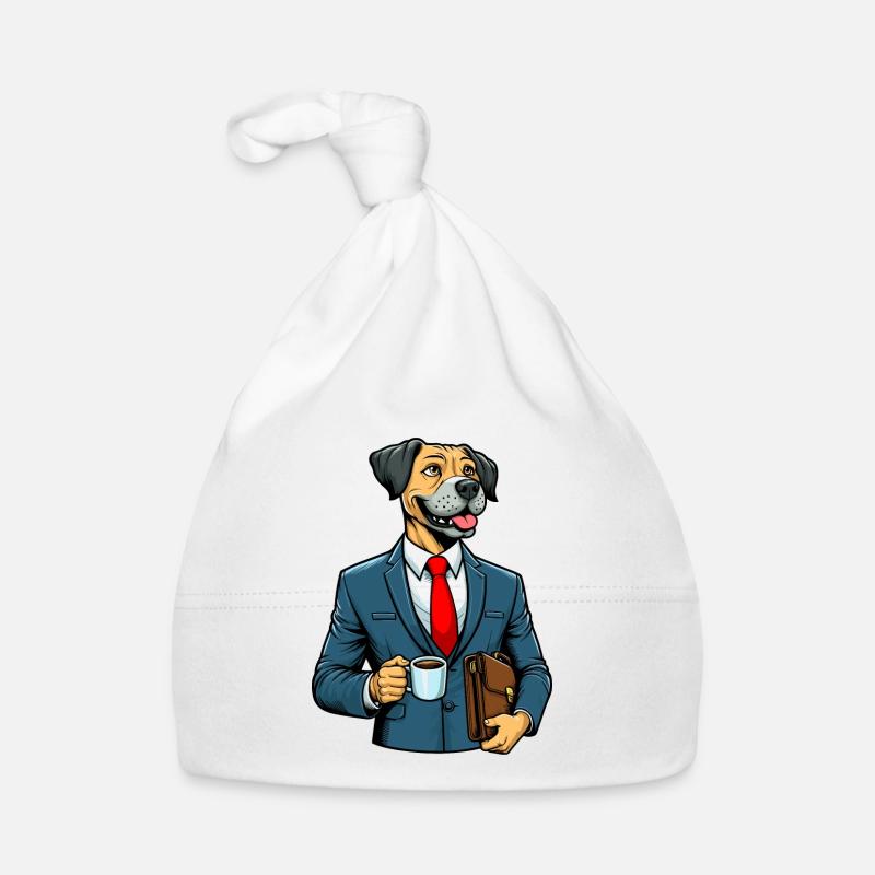 Business Office Work Work Great Dane Suit - Organic Baby Cap - white