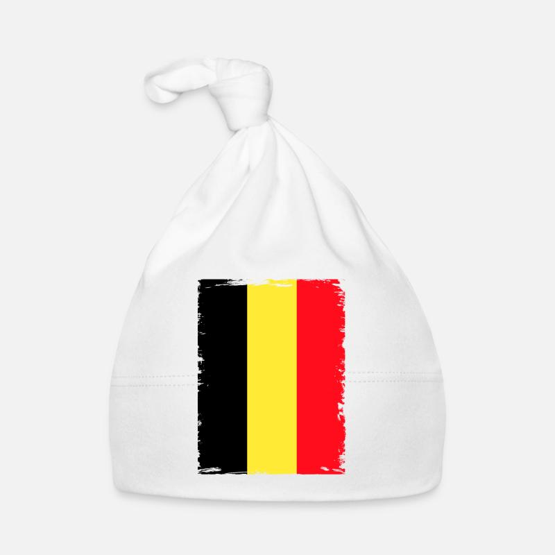 Drapeau de la Belgique Drapeau belge Vintage Look vieilli Bonnet bio Bébé