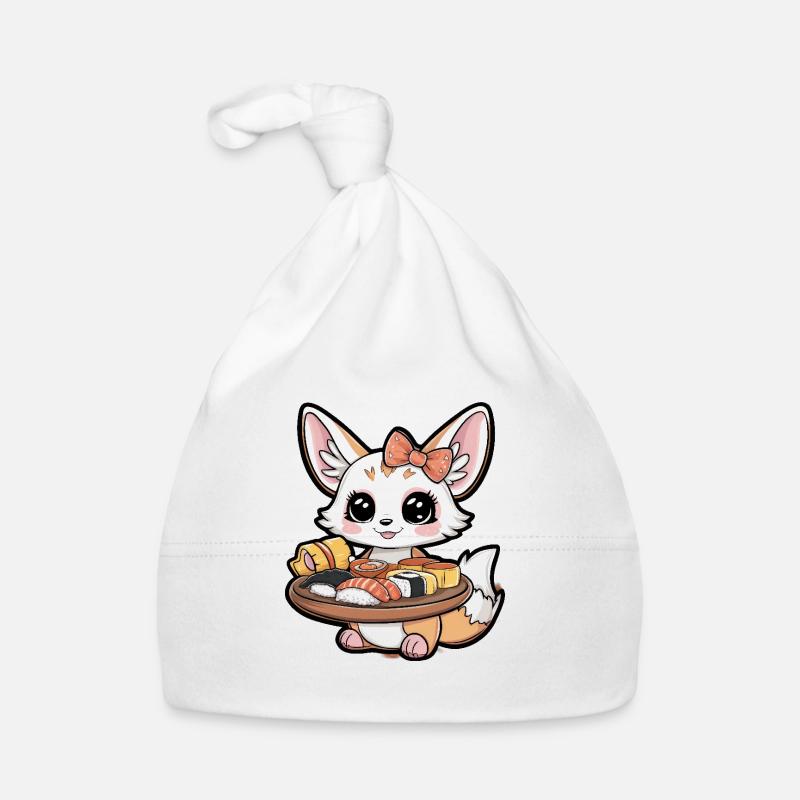 Fennec Kawaii Desert Fox avec sushi japonais Bonnet bio Bébé