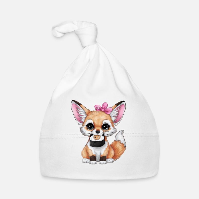 Fennec Kawaii Desert Fox avec sushi japonais Bonnet bio Bébé