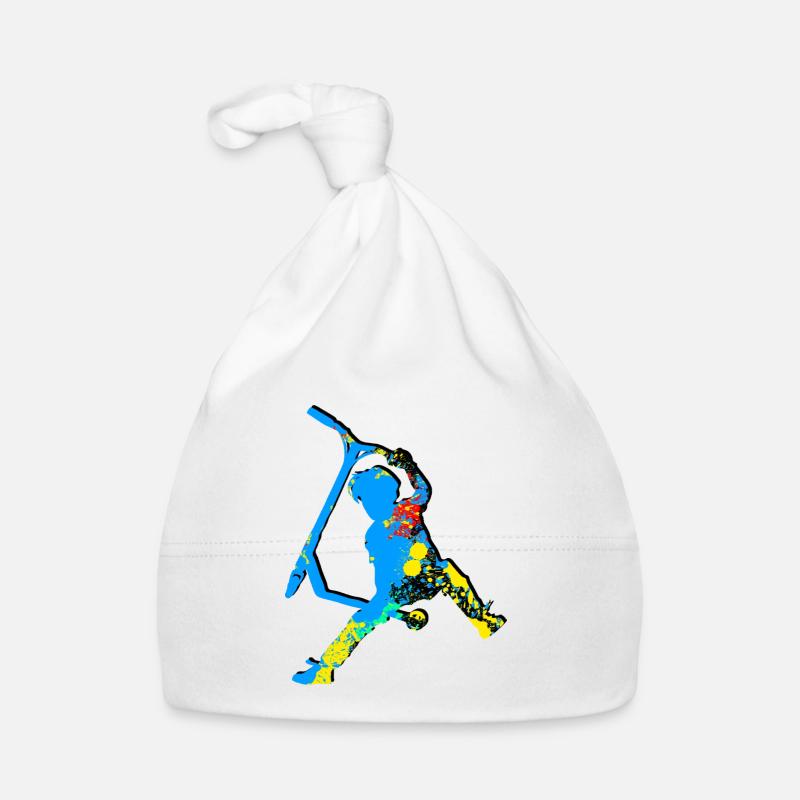 trottinette freestyle - Bonnet bio Bébé - blanc