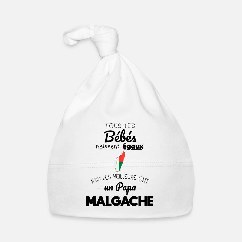 Bébés égaux meilleurs ont un papa Malgache - Bonnet bio Bébé - blanc
