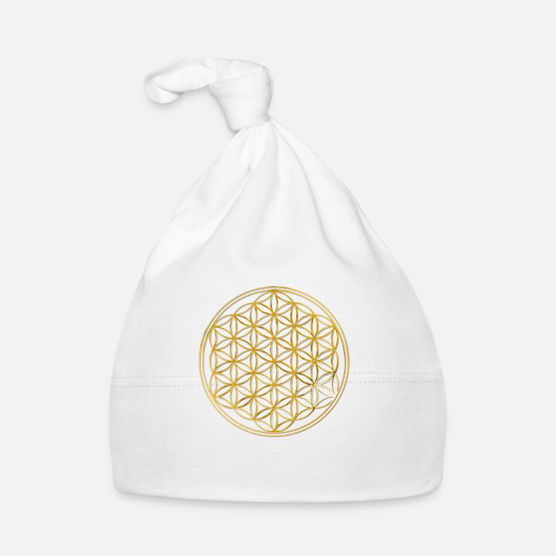 Blume des Lebens 3D GOLD für Accessoires Baby Bio-Mütze