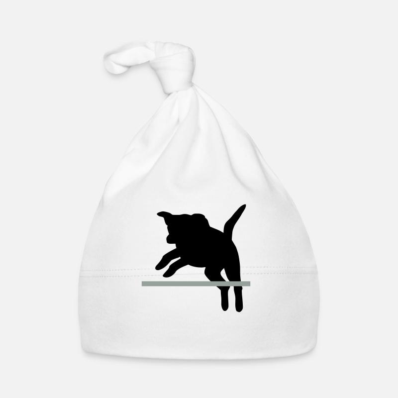 chien de sauter / agilité - Bonnet bio Bébé - blanc