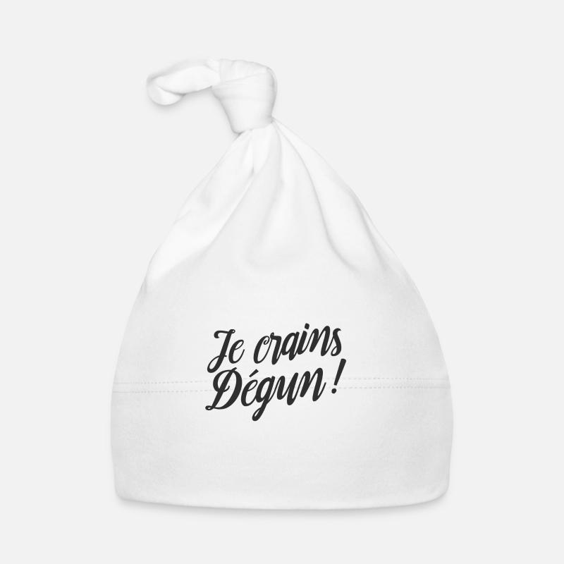 Je crains Dégun ! by Le SUD - Bonnet bio Bébé - blanc