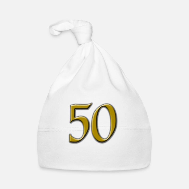gold 50 - Baby Bio-Mütze - Weiß