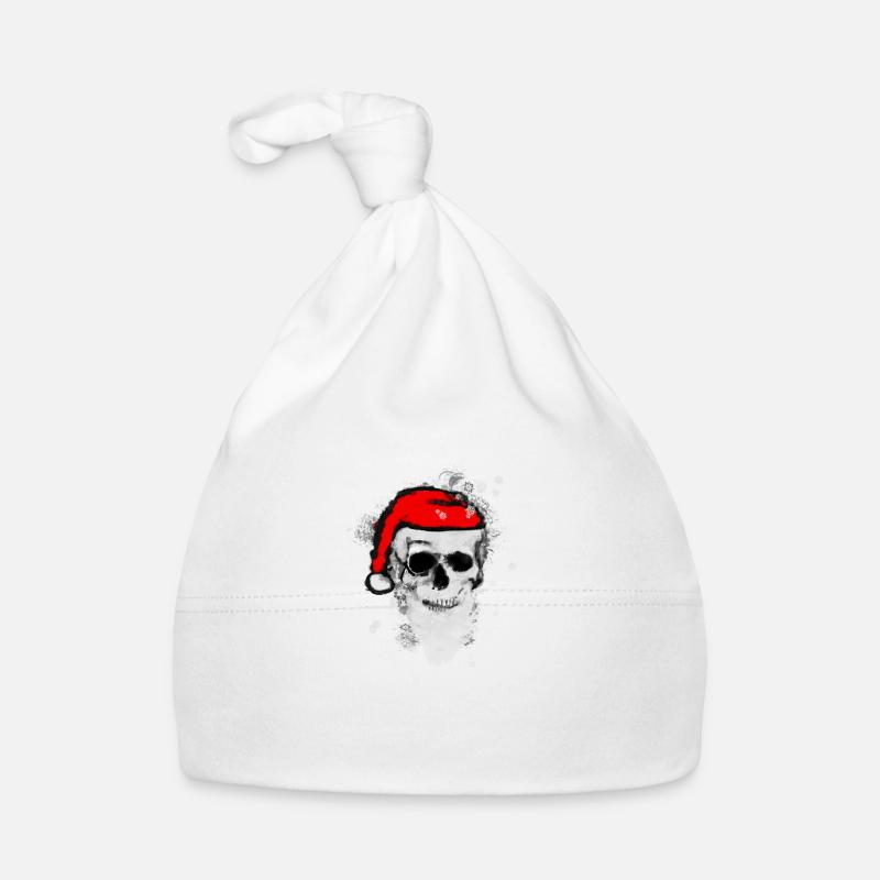 Skull Artwork - Santa Claus. Organic Baby Cap
