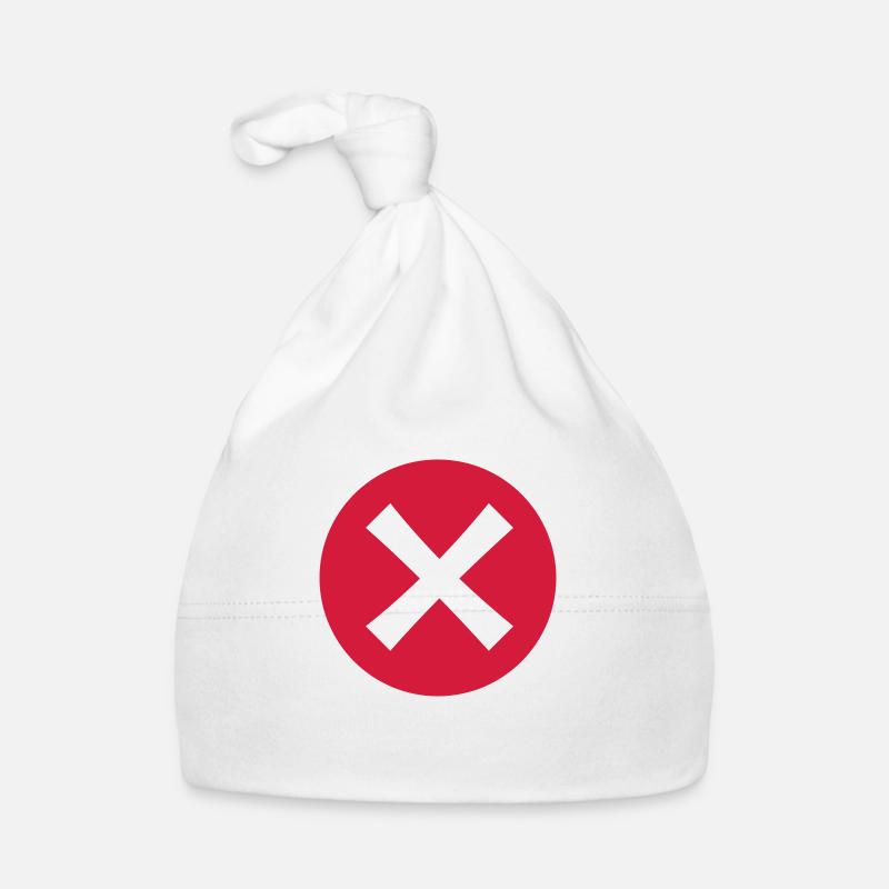 Checkmark Cross - Organic Baby Cap - white