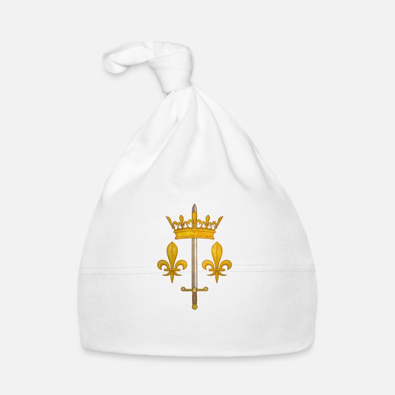 Blason sans ecu Darc du Lys - Bonnet bio Bébé - blanc
