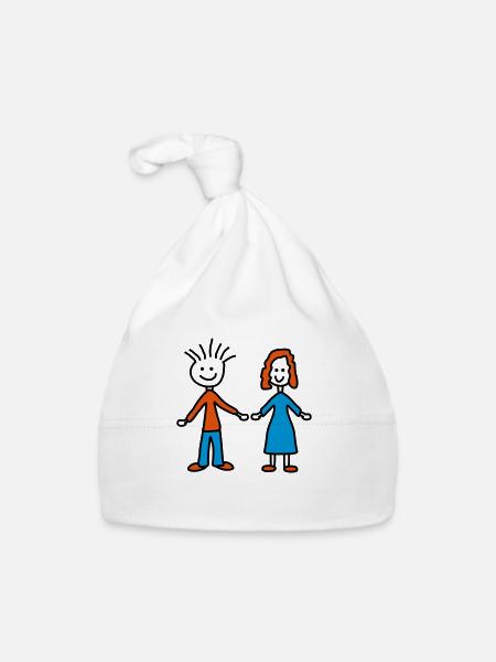 couple - Organic Baby Cap - white