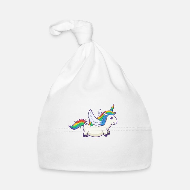 Licorne - Bonnet bio Bébé - blanc