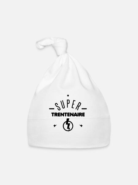 super trentenaire - Bonnet bio Bébé - blanc - Devant