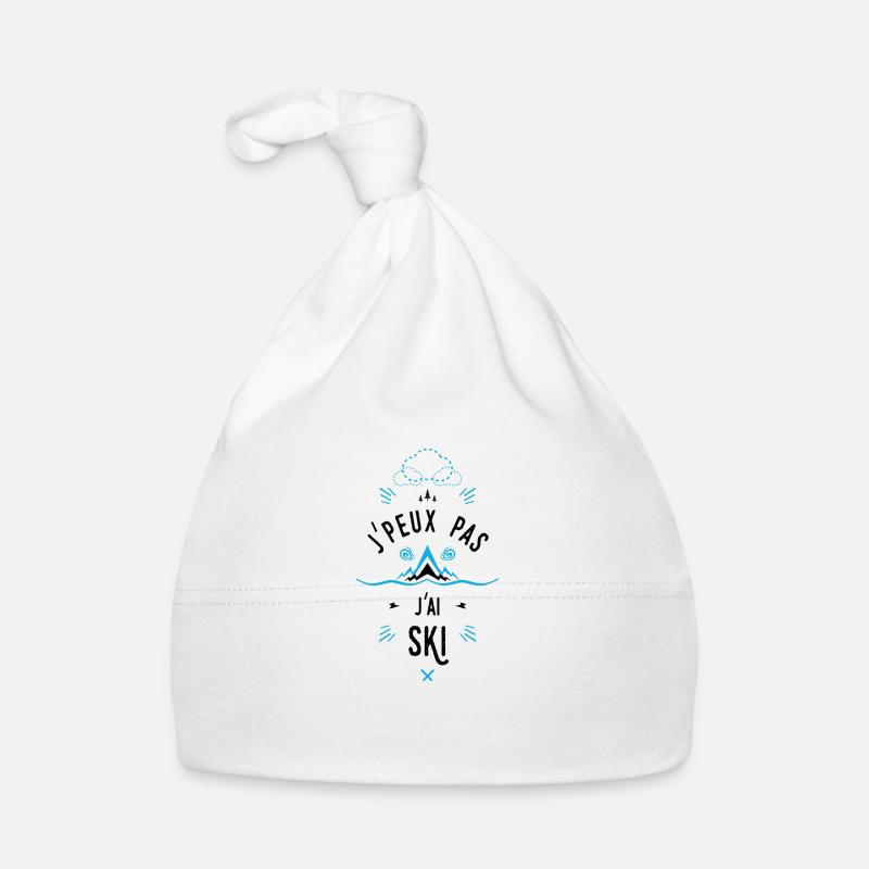 j'peux pas j'ai ski bleu Bonnet bio Bébé