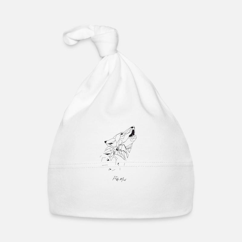 Loup Origami Design - Bonnet bio Bébé - blanc