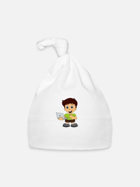 Computer Nerd Internet - Baby Bio-Mütze - Weiß - Vorne