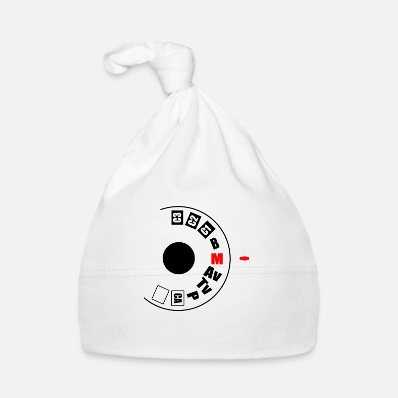 Kamera - Baby Bio-Mütze - Weiß