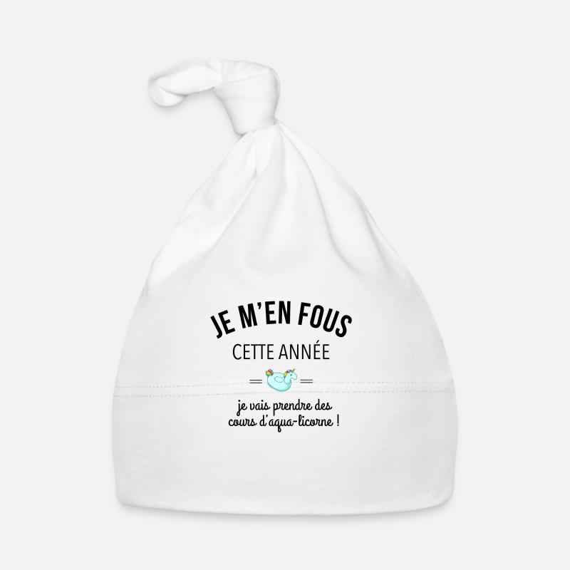 Des cours d'aqua-licorne - Bonnet bio Bébé - blanc