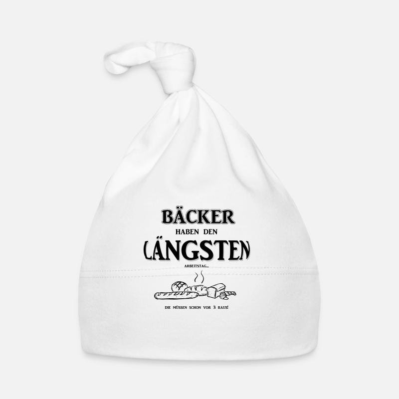 Berufeshirt:Bäcker haben den LÄNGSTEN - Arbeitstag Baby Bio-Mütze