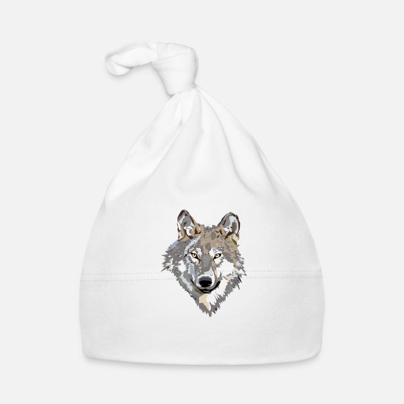 The wolf - Organic Baby Cap - white
