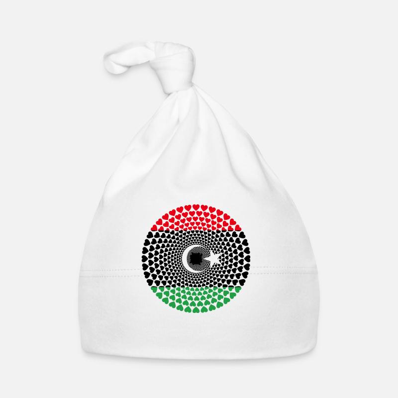 Libya Libya ليبيا Love HEART Mandala Organic Baby Cap