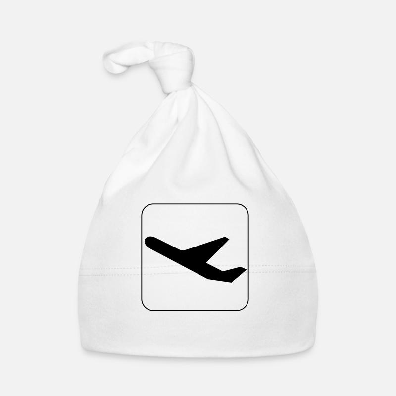 Symbol Abflug - Start - Departure - Baby Bio-Mütze - Weiß
