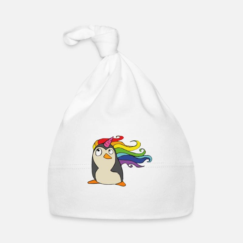 Punguin Licorne arc-en Bonnet bio Bébé