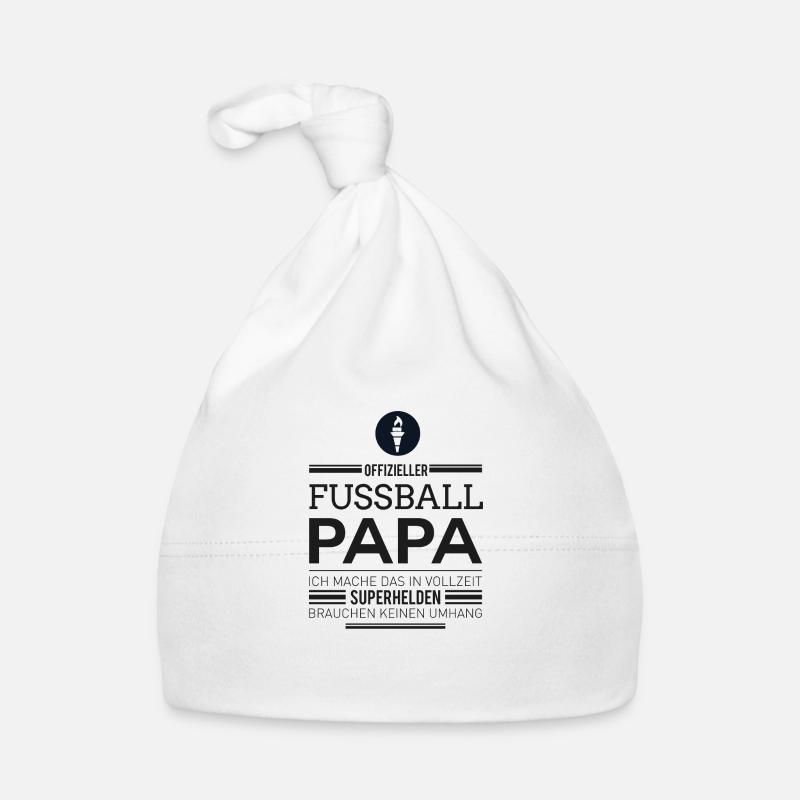 Fussball Papa - Baby Bio-Mütze - Weiß