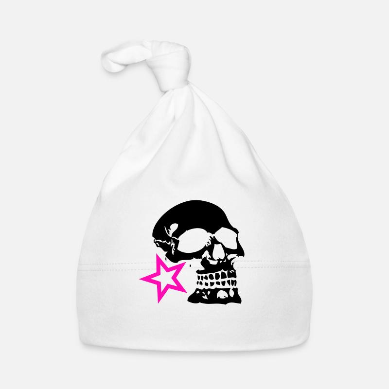skull skull profile star logo Organic Baby Cap