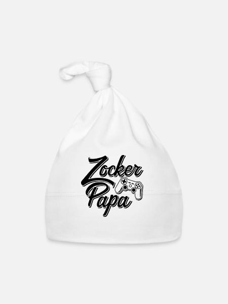 Zockerpapa - Baby Bio-Mütze - Weiß - Vorne