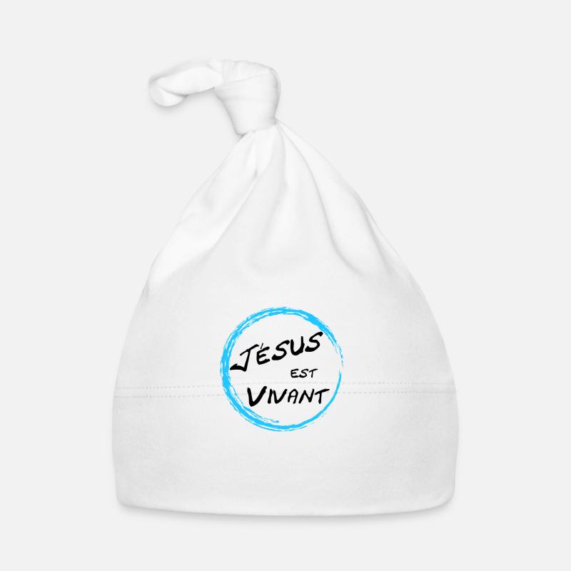 Jésus est vivant - Bonnet bio Bébé - blanc