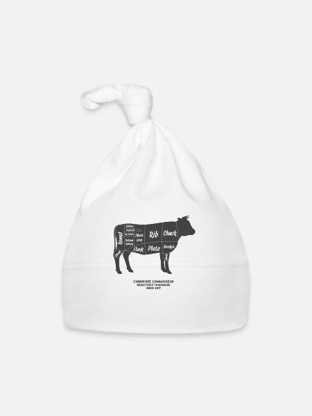 Fleischteile beim Rind - Baby Bio-Mütze - Weiß - Vorne