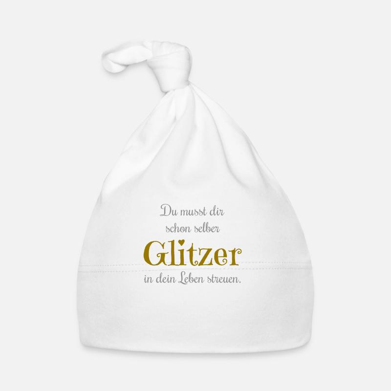 glitzer - Baby Bio-Mütze - Weiß