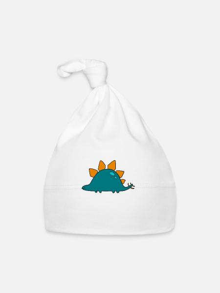 Stegosaurus - Organic Baby Cap - white - Front