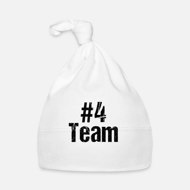 Team Teamplayer Hashtag Number 4 fourth team Organic Baby Cap