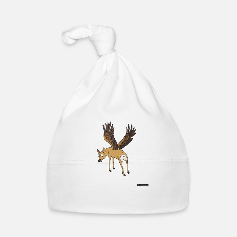 Flying deer - Organic Baby Cap - white